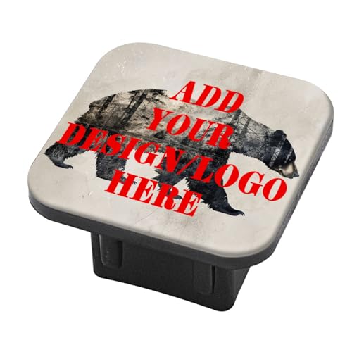 Custom Hitch Cover Fits for 2-inch Hitch,Add Your Design/Logo/Company Name Personalized Trailer Hitch Cover Tube Plug Insert, Car Exterior Accessories, Receiver Tube Hitch Plug