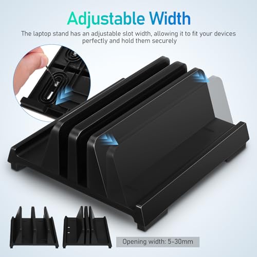 Base vertical ajustable para laptop FENICAL negro miniatura 7