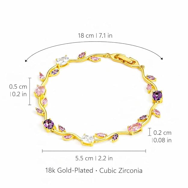 Image of Gold Snake Bracelet Watch for Women in Golden Purple Colour, Black Teardrop Dial Analog Watch, Designer Jewellery Style, Party, Wedding