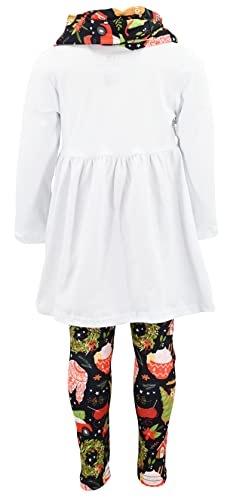 Image of Unique Baby Girls Kids Toddler 3pc Outfit Set Long Sleeve Lightweight Tunic Top Leggings and Scarf