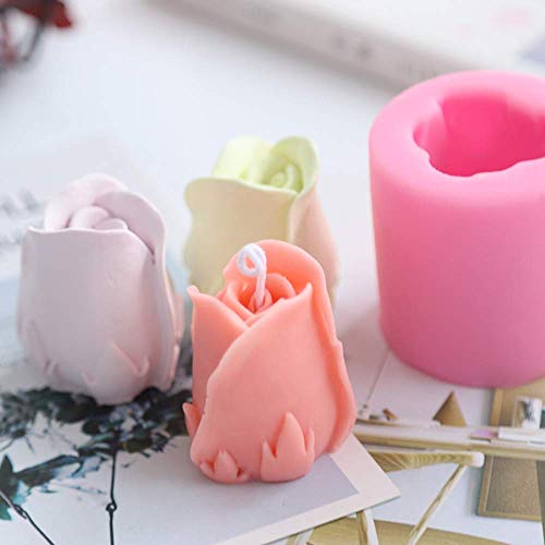 2Pcs/Set 3D Rose Flower Candle Molds, Rose Shaped Craft Art Silicone Mold For Fondant Cake Decoration Making Beeswax Candle Handmade Soap Lotion Bar Crayon Wax Plaster #TOP4