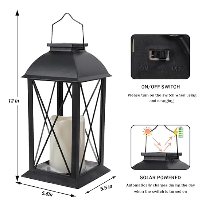 Afirst Solar Lantern Outdoor, 2 Pack Hanging Decorative Outdoor Lights Waterproof Umbrella Lights for Patio Garden, Table,Party Decor