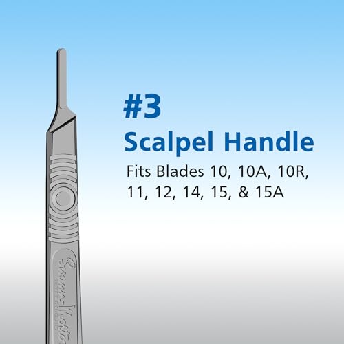 swann morton scalpel handle no 3 - stainless steel fits blades 10 10a 10r 11 12 14 15 amp 15a esthetician tools to dermaplane surgical knife handle medical grade precision instrument
