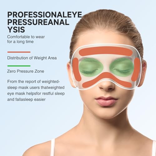 Umisleep Sleep Mask, Women Men 2026 3D Weighted Eye Mask Blocking Lights Sleeping Mask, Relieve Stress, Headache Eye Cover Adjustable Strap,120g Blindfold for Travel/Nap/All Night Sleeping - Image 6