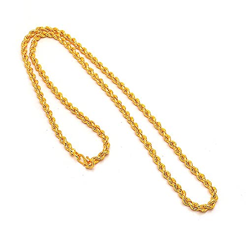 Collection gold plated rope rassi Chain 24 Inch Handmade Mala religious fine gold plated 73830 for men women girls-image-37