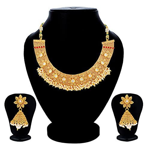 Floral Design Necklace Set (N71908GLDPGA092017SK)