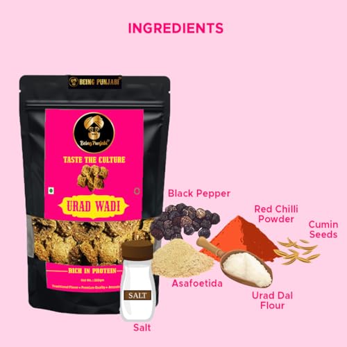 Image of Being Punjabi Amritsari Urad Wadi | 100% Natural Punjabi Dal Badi | No Preservatives & Ready to cook (230)