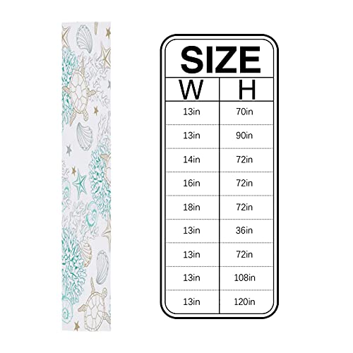 Turtle Starfish Coral Shell Cotton And Linen Table Runners 13X70In, Table Cover Dresser Ocean Animals Washable Table Decor For Kitchen Party Wedding Gathering #TOP5