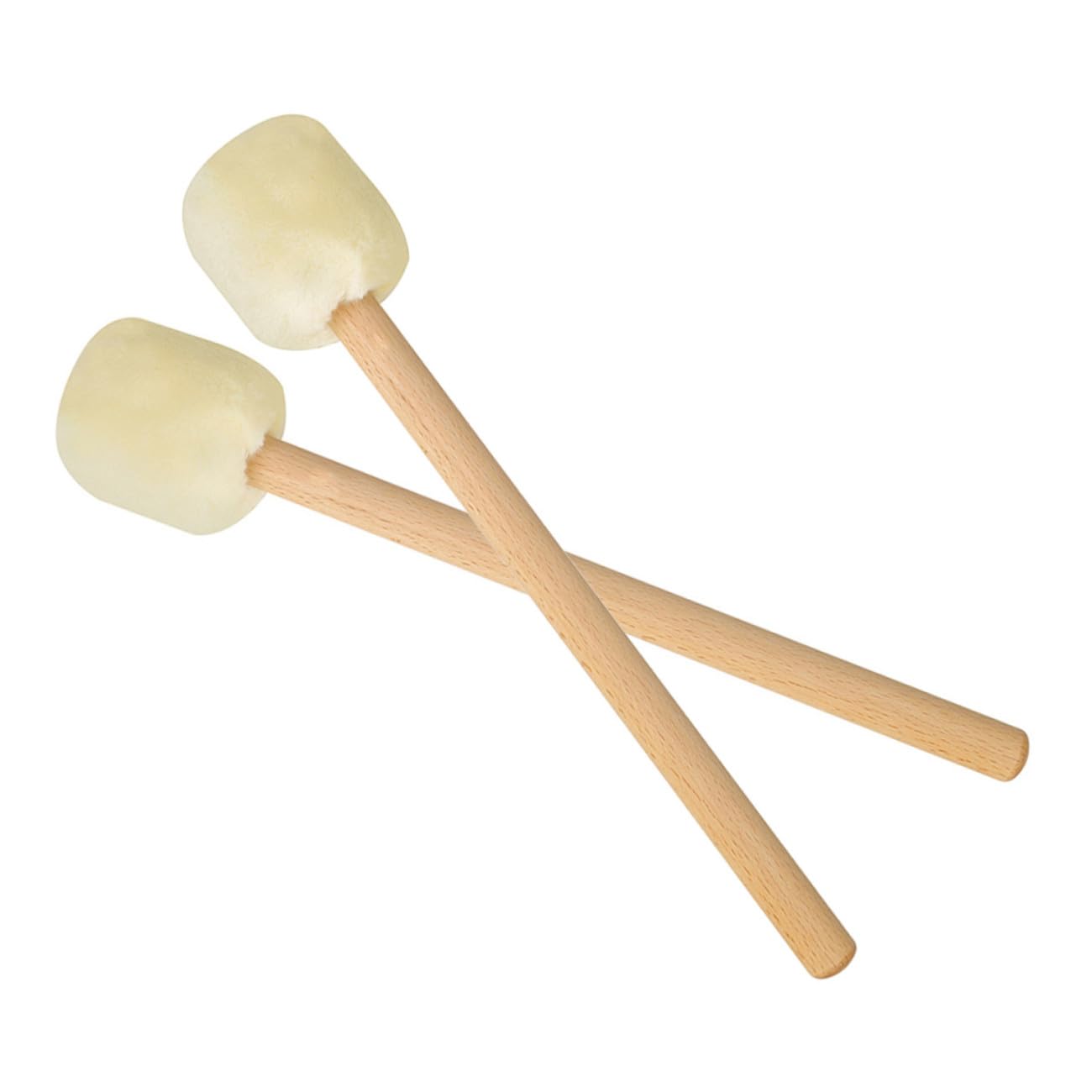 2 Stück Teiliges Bass Drum Mallet mit Buchenholzgriff Weichem Plüschkopf Langlebig und Elastisch Professionelle Percussion Sticks für Schlagzeug und Bassdrum Einfach zu Greifen