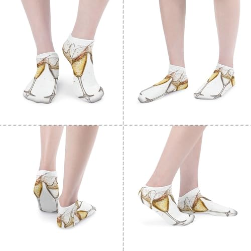 Champagne Glasses Socks Ankle Length Socks Casual Short Socks for Women Men Low Cut Sports Socks Running Socks No Show Socks Ankle Socks Athletic Socks Workout Socks4
