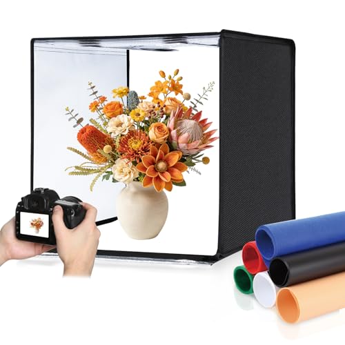 PULUZ 60 cm Boîte à photo Tente de prise de vue, boîte à lumière portable Softbox de studio photo de 23 pouces Kit de fond d'éclairage photo avec kit de 6 fonds Kit de studio photo avec boîte