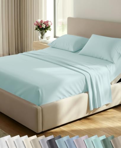 California Design Den 600 Thread Count Split King Sheet Set, 5 Pcs, Aqua