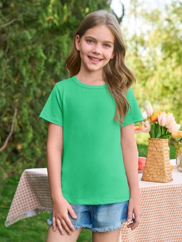 Image of Haloumoning Girls Short Sleeve T Shirts Kids Summer Crewneck Tops
