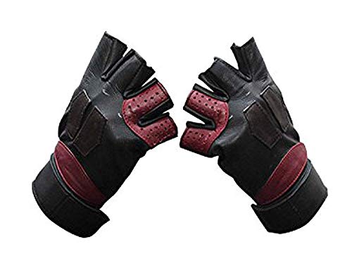Image of Mens Guardians Superhero Distressed Maroon Star Cosplay Costume Leather Biker Jacket