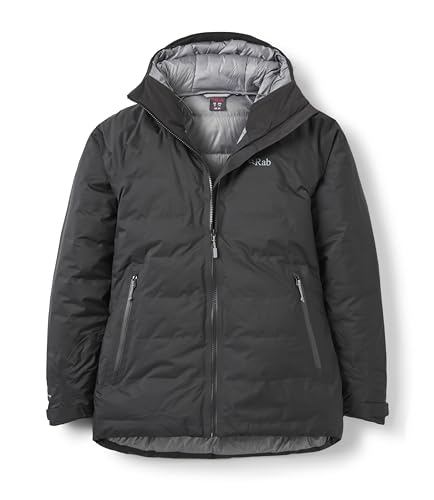 Rab Women's Valiance Down Jacket - Waterproof Windproof Insulator for Climbing, Mountaineering, & Casual Wear - Black - Medium