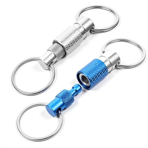 Llavero desmontable de liberación rápida, 2 paquetes de llaveros de metal resistente, llavero de seguridad rápida para llaves de coche, llaveros de liberación rápida con 4 llaveros divididos para | Ya disponible en tu tienda friki favorita! En mundofriki.es!