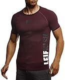 leif nelson sport maglietta uomo camicia fitness maschile da allenare girocollo ln-06279 marrone nero xx-large