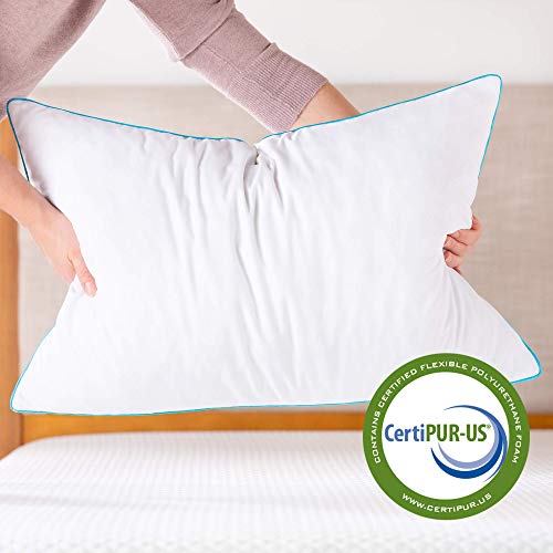 Linenspa Shredded Gel Memory Foam Pillows – Cooling for All Sleepers – Pack of 2