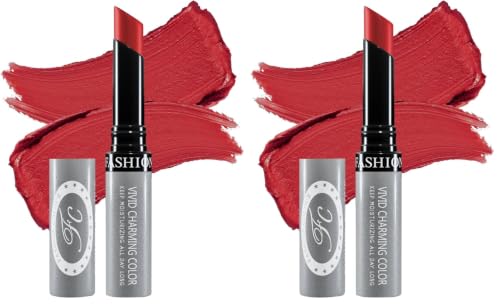Image of FASHION COLOUR Kissproof Non Transfer Lipstick | Water Resistant & Smudge Proof | Non-Drying | Lightweight | Long Stay Upto 15Hrs | Blood (Pack of 2)