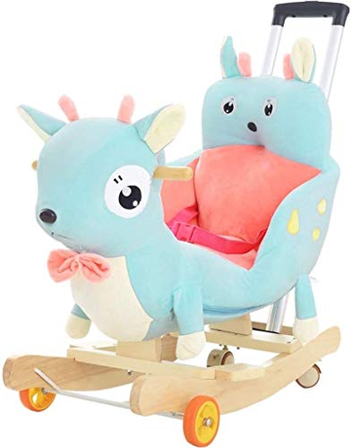 ZHANGYUEFEIFZ Schaukelpferd Plüsch Schaukeltier Pferd Rocking Pferd Music Stuhl Baby Trojan Spielzeug Geschenk…