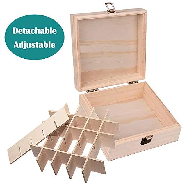 VolksRose Essential Oil Box, Wooden Storage Container Holds 25 Bottles, Multi-Tray Organizer #ob01