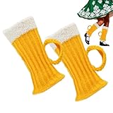Calientes Piernas para Mujeres | 1 Par De Piernas De Ganchillo En Forma De Jarra De Cerveza Con Asas | Ropa Niñas para Cumpleaños Senderismo Bicicleta Al Aire Libre | Cosplay Navidad Trabajo