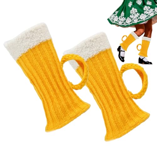 Jambières pour Filles - 1 Paire Jambières Épaisses avec Poignées Modèle Chope de Bière - Accessoires Vêtements Filles pour Anniversaire Randonnée Célibat Extérieur Vélo - Célibataire Anniversaire Noël