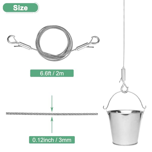 Image of M METERXITY 1-Pack Adjustable Picture Hanging Wire Kit, 2mx3mm Mirror Hanging Wire, Holds Up to 661lbs(300kg) 6.6FT Picture Frame Wire for Billboards /Basket /Flowerpot