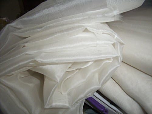 Puresilks Ivory Silk Organza 108-inch Wide X 120" Long Sheer Curtain Panel