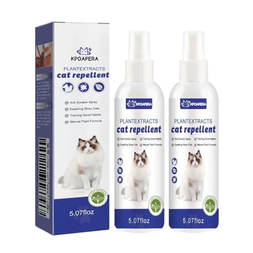 Cat Deterrent Spray – Natural, Non-Toxic Anti-Scratch Spray for Cats & Kittens – Indoor & Outdoor Pet Training Aid – Furniture & Carpet Protector(2pc)