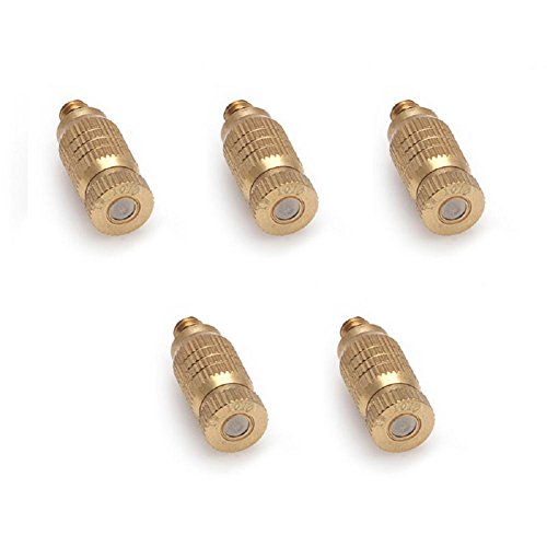 BCHZ 5pcs 2-section Fine Brass Misting Nozzles for Cooling System 0.1mm