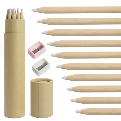 Yasdyri White Chalk Pencil 10 PCS White Pencil Set for Drawing Sketching Shading Blending for Beginners & Artists (10 PCS)