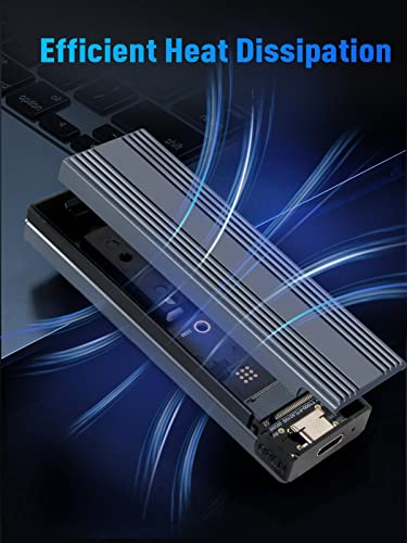 VCOM Carcasa SSD M.2 NVMe, adaptador NVMe a USB de 10 Gbps con USB 3.2 Gen2, instalación sin herramientas, Trim, M-Key (llave B + M) y tamaño en SSD 2230/2242/2260/2280 (no para M.2 SATA)