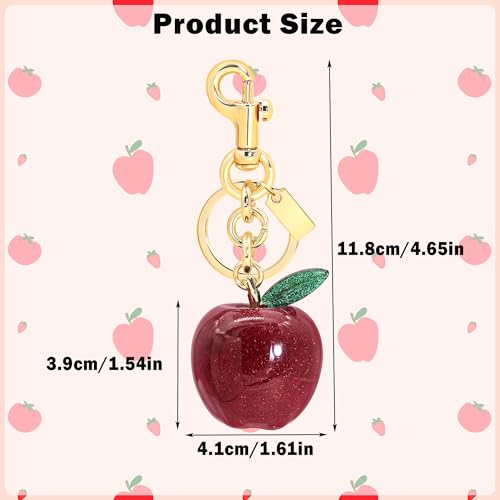 SKYFUN Cherry Keychain for Women Apple Strawberry Bag Charm Key Chain Accessories Gifts for Birthday Christmas