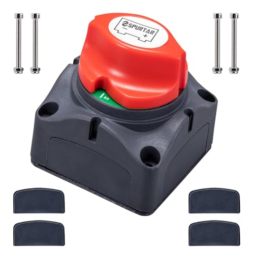Spurtar(Spurtar) Marine Battery Kill Switch 2 Modes (On/Off) 12V-24V-48V Boat Battery Prevent Discharge Power Cut Automotive Marine Battery Terminal Boat Battery Switch APT-03