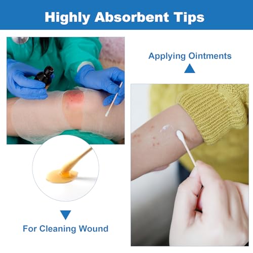 jmu 6 inch sterile cotton tipped applicators 200 count long cotton swabs wood shaft medical swabs