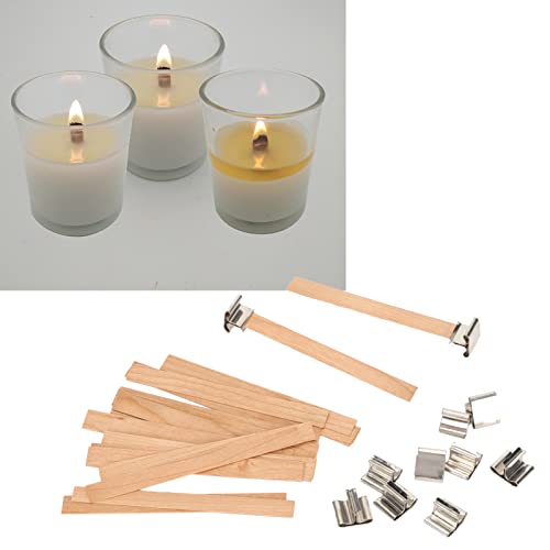 Kit de 33 mechas de madera para velas con clips metálicos miniatura 5