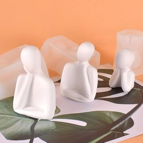 Image of CraftVatika Home Decoration Items for Living Room,Modern Abstract Family Sculpture Set, White Resin Decorative Figurines, 3-Piece Table Decor for Home Office, Artifact for Table,Tabletop Corner Decor