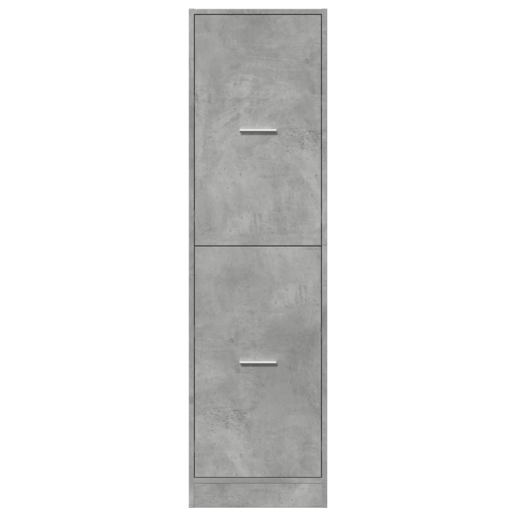 Armario farmacéutico gris hormigón 40 x 41 x 144,5 cm de material de madera con armario extraíble y rieles metálicos para organización de espacio de almacenamiento