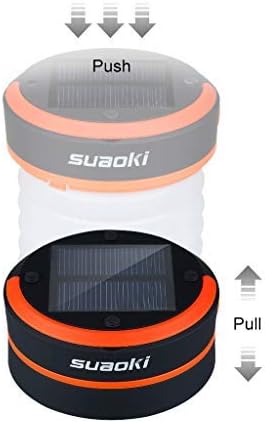 SUAOKI Led Camping Lanterns for Lighting (Powered by Solar Panel and USB Charging) Collapsible Flashlight for Outdoor Hiking Tent Garden (Emergency Charger for Phone, Water-Resistant)