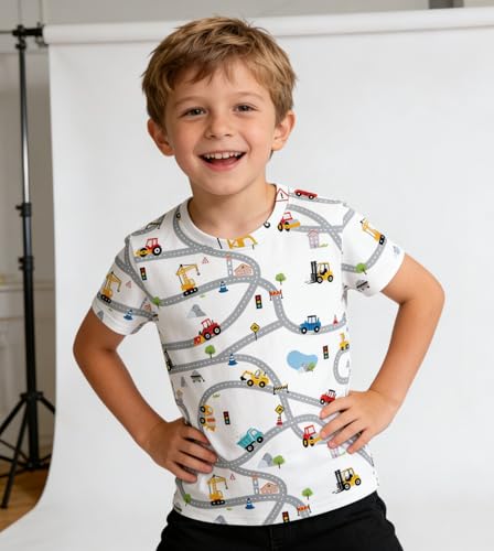 Image of Boys 4th of July Shirt American Flag Tshirt for Kids USA Flag Outfits Toddler Patriotic Tee Monster Truck Top T-Shirt 3-10T