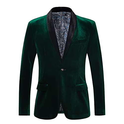 WZIKAI Men's Velvet Slim Fit Blazer Jacket