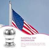 DOITOOL Flag Pole Ball Topper Ornament, Outdoor Flag Pole Finial Topper Flagpole Top Replacement Ball, Sliver - Image 6