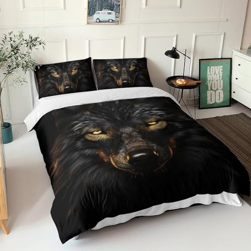 Housse de couette microfibre 3D thermo-régulatrice motif loups féroces - 7