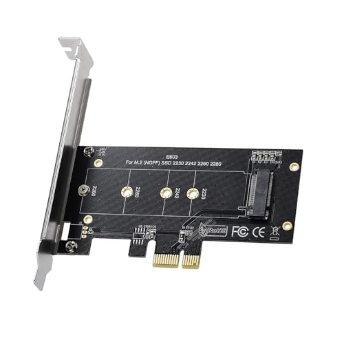 M.2 PCIe to PCIe 3.0 x1 NVMe Controller Expansion Card for M-Key M.2 SSD 2280/2260/2242/2230 Riser Card,Supports M2 NGFF PCI-e 3.0, 2.0,1.0