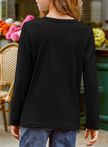 blibean Tween Girls Fall Warm Shirts Pleated Long Sleeve Tops Size 6-15 Years4