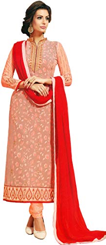 Kameez long rose doublé de motifs floraux assurant opacité et confort