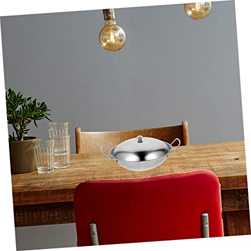 Wok de acero inoxidable con tapa resistente al calor miniatura 6