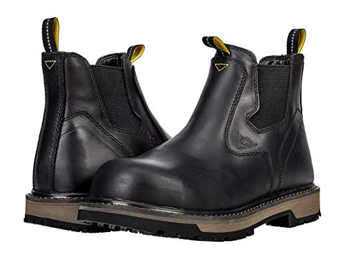 ACE Work Boots Firebrand, Men's Composite Toe (CT) Work Boots, Slip Resistant, Water Resistant, Black, Size 11