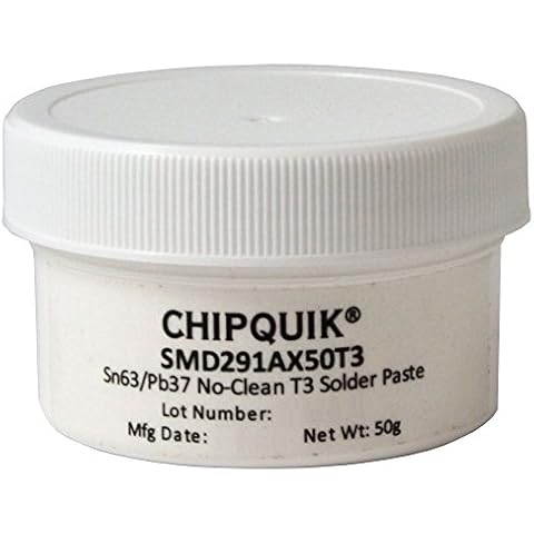 Chip Quik SMD291AX50T3 Solder Paste in jar 50g (T3) Sn63/Pb37 no clean Cover